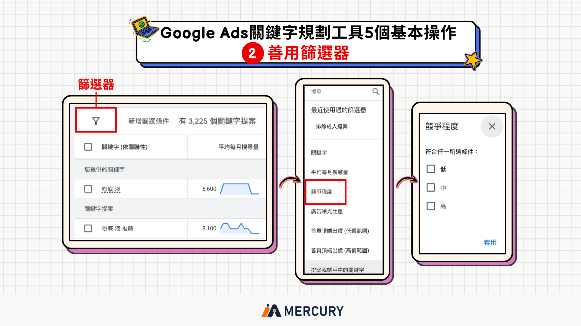 Google Ads關鍵字規劃工具基本操作：善用篩選器