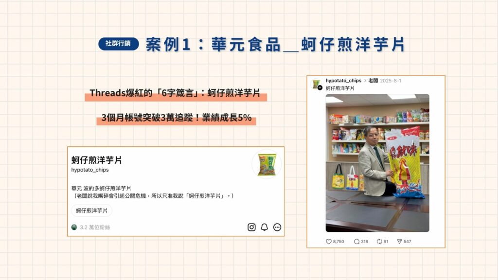 華元食品在Threads上爆紅的「6字箴言」，間接引爆社群熱度